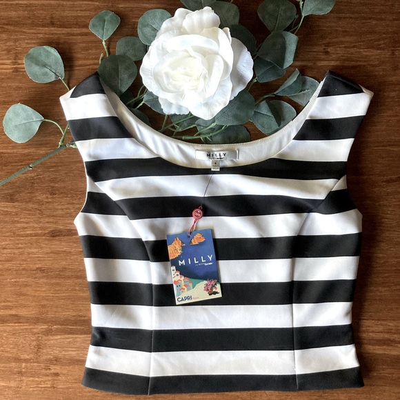 Milly Tops - Milly Black and White Striped Top. Size S.